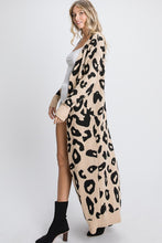Animal Print Long Line Cardigan