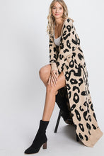 Animal Print Long Line Cardigan