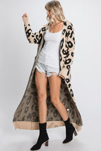 Animal Print Long Line Cardigan