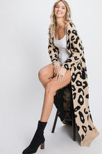 Animal Print Long Line Cardigan