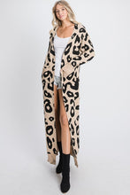 Animal Print Long Line Cardigan