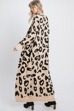 Animal Print Long Line Cardigan