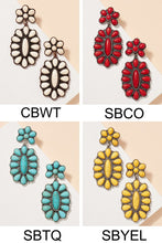 Cbwt Western Oval Turquoise Drop Earrings