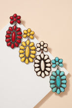 Cbwt Western Oval Turquoise Drop Earrings