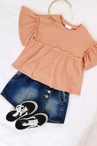 Denim Elastic Waisted Denim Skorts