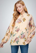 Peach Double Ruffle Long Sleeves Top