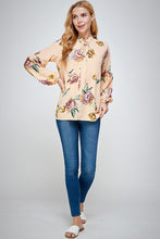 Peach Double Ruffle Long Sleeves Top