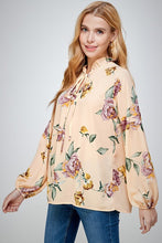 Peach Double Ruffle Long Sleeves Top