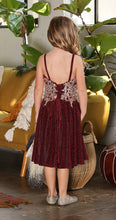 Burgundy Gold Lace Girl's Dress