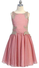 Dusty Rose Gold Lace Girl's Dress