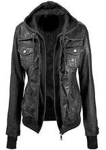 Black Annalise Womens Leather Jacket (100% Genuine Lambskin)