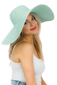 Mint Heavy Weight Wide Brim Floppy Paper Straw Sun Hat