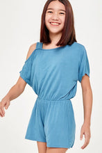Denim Blue One Shoulder Romper