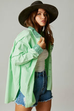 Apple Green Smile Sequin Patch Shirt