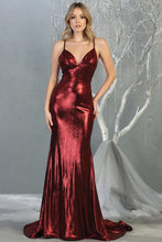 Burgundy Metallic long evening dress