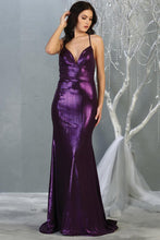 Purple Metallic long evening dress