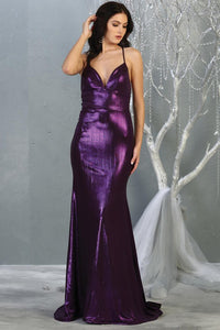 Purple Metallic long evening dress