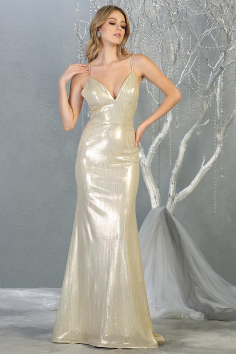 Gold Metallic long evening dress