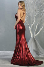 Burgundy Metallic long evening dress
