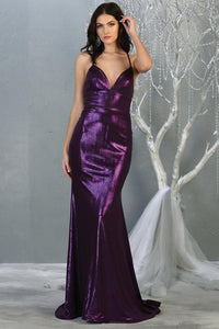 Purple Metallic long evening dress