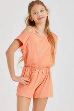 Coral One Shoulder Romper