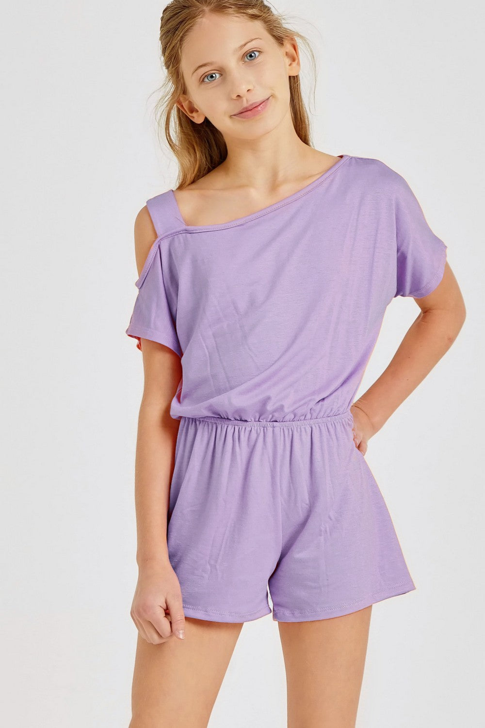 Lilac One Shoulder Romper