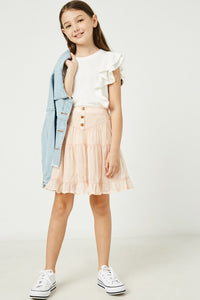 Blush Girls Embroidered Chiffon Skirt