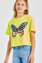 Neon Yellow Graphic Printed Crop Top