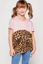 Dusty Pink/Leopard Kids Size Leopard Contrast Knot Top