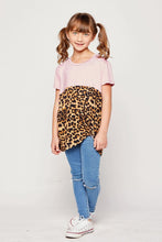 Dusty Pink/Leopard Kids Size Leopard Contrast Knot Top