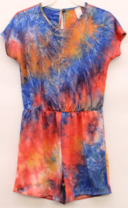 Blue/Orange Kids Size Tiedye Romper