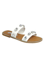 White Open Toe Casual Slide Sandals