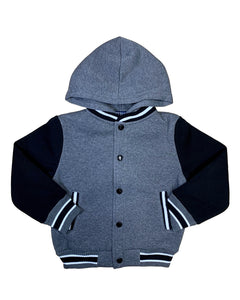 Dark Grey Plain Varsity Jackets