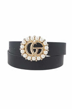 Black Fashion Pearl Buckle Belt