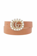 Salmon Fashion Pearl Buckle Belt