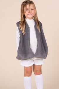 Charcoal Soft Fur Vest