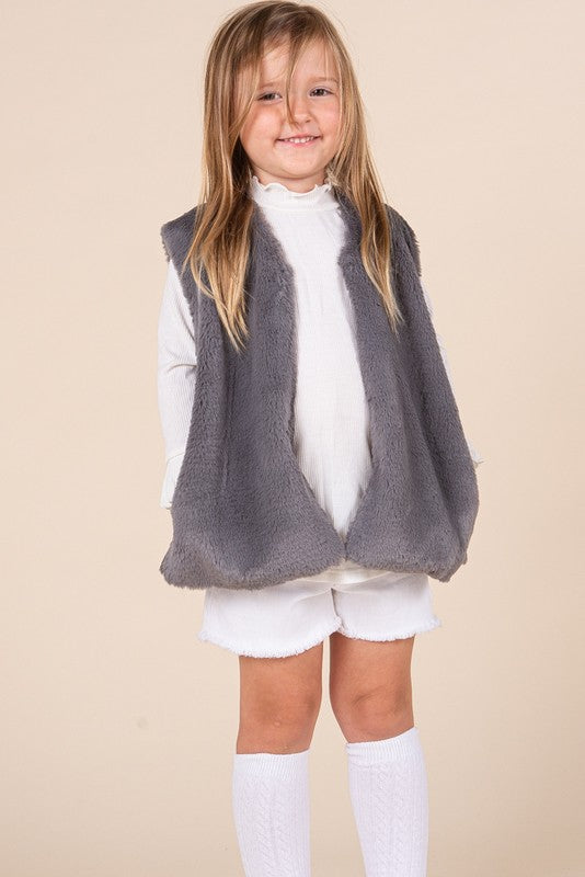 Charcoal Soft Fur Vest