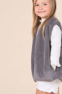 Charcoal Soft Fur Vest