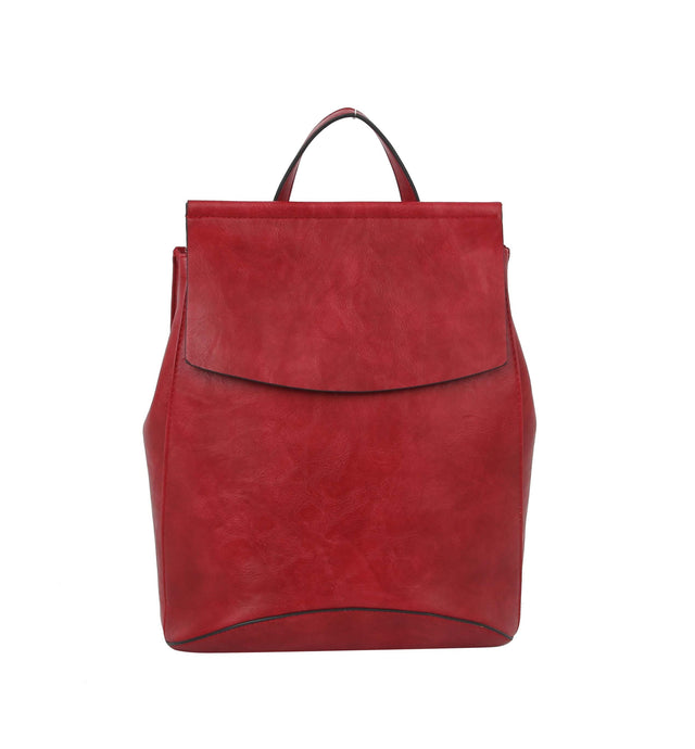 Red Fashion Convertible Daily Backpack Shoulder Bag
