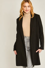 Black JQ Fleece Long Line Coat