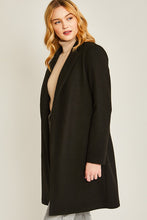 Black JQ Fleece Long Line Coat