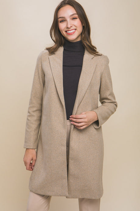 Oatmeal JQ Fleece Long Line Coat