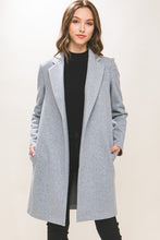 Lt.Grey JQ Fleece Long Line Coat