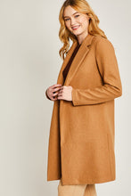 Camel JQ Fleece Long Line Coat