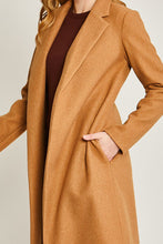 Camel JQ Fleece Long Line Coat