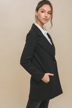 Black JQ Fleece Single Breasted Coat