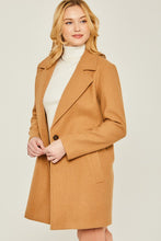 Camel JQ Fleece Single Breasted Coat