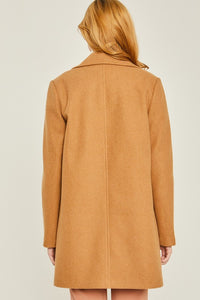 Camel JQ Fleece Single Breasted Coat