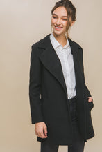 Black JQ Fleece Single Breasted Coat