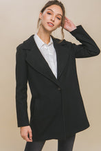 Black JQ Fleece Single Breasted Coat